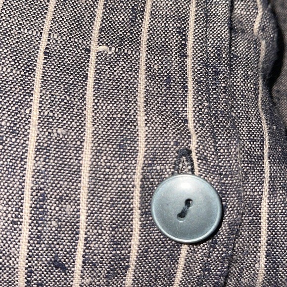 NWOT Jeanne Engelhart Flax Linen Button Stripe Blazer Jacket - Picture 6 of 6